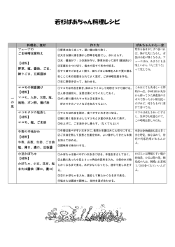 若杉ばあちゃん料理レシピ