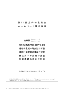 第11回定時株主総会ホームページ開示事項（6月17日修正）（PDF: 321kb）