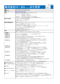 株式会社HI－SO（ハイソ） 会社概要