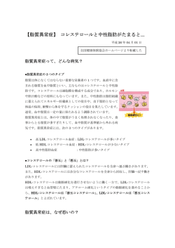 【脂質異常症】 コレステロールと中性脂肪がたまると