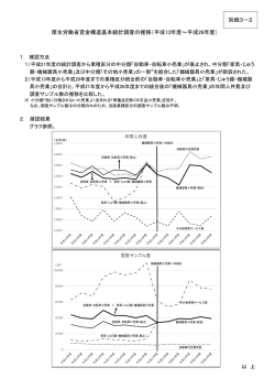 厚生労働省賃金構造基本統計調査の推移（平成13年度～平成26年度