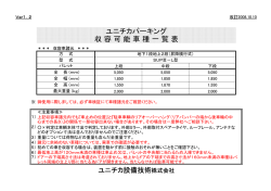 ユニチカパーキング 収 容 可 能 車 種 一 覧 表