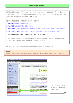 選択的公開基準の設定について