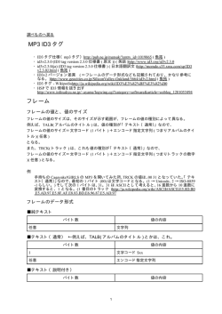 MP3 ID3 タグ フレーム