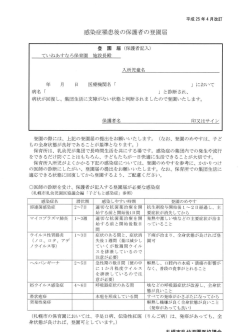 感染症罹患後の保護者の登園届