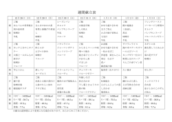 週間献立表