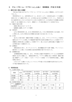 5 グループホーム・ケアホームしんあい 事業報告（平成 24 年度）