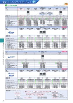 室外ユニットラインアップ [E1・E3シリーズ]