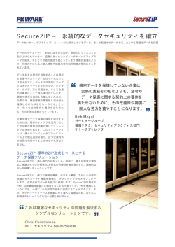 SecureZIP &minus; 永続的なデータセキュリティを確立