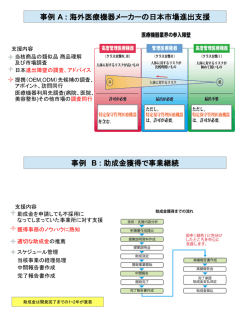 事例 A : 海外医療機器メーカーの日本市場進出支援 事例 B : 助成金