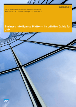 Business Intelligence Platform Installation Guide for Unix