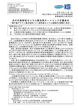 水中の放射性セシウム除去用カートリッジを製品化