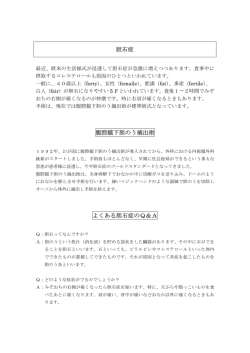 胆石症 腹腔鏡下胆のう摘出術 よくある胆石症のQ＆A