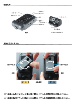 本体から取付マウントを取り外す際は、マウントを時計回りに回してください。