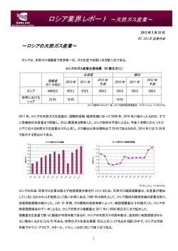ロシア業界レポート ∼天然ガス産業∼
