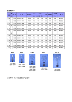 防爆用ランプ 上記ボルト・ワットは受注生産になります。 110V