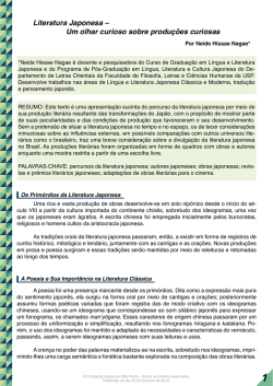 Literatura Japonesa - Funda&ccedil;&atilde;o Jap&atilde;o S&atilde;o Paulo