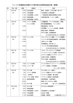 訪問日程 Travel Itinerary