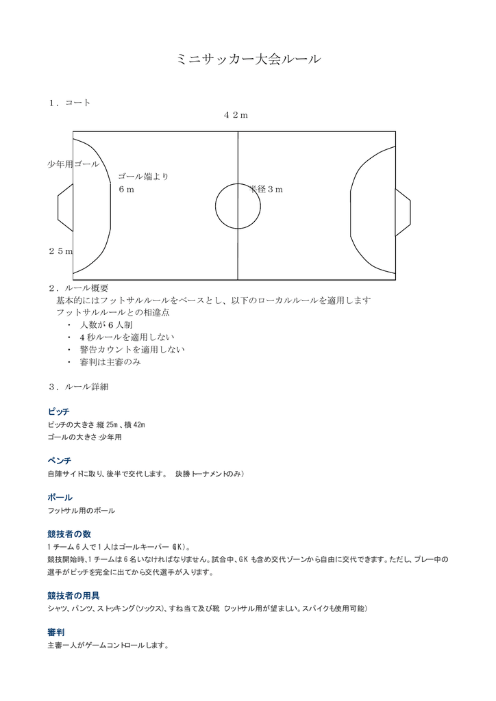 ミニサッカー大会ルール