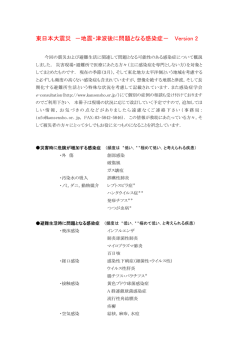 東日本大震災―地震・津波後に問題となる感染症