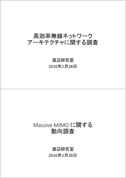 高効率無線ネットワーク アーキテクチャに関する調査 Massive MIMO