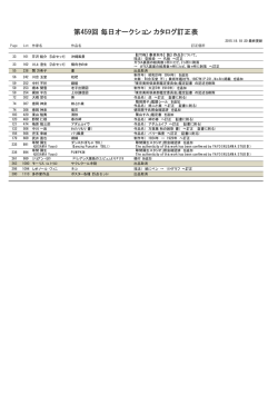第459回 毎日オークション カタログ訂正表