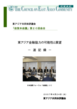 東アジア金融協力の可能性と展望