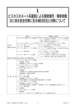 ビスホスホネート系薬剤による顎骨壊死・顎骨骨髄 炎に係る安全対策に