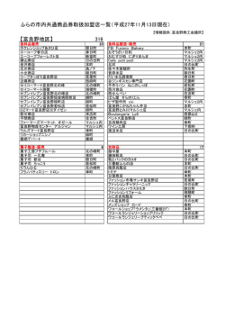 【富良野地区】 316 ふらの市内共通商品券取扱加盟店一覧（平成27年11