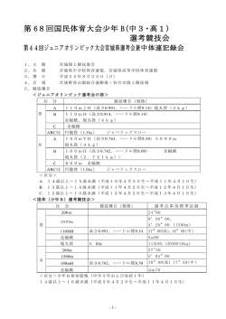 第66回国民体育大会少年B(中3・高1) 選考競技会