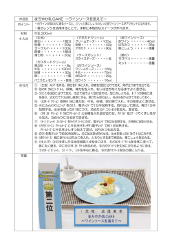 第2位「まろやか乳CAKE ～ﾜｲﾝｿｰｽを添えて～」