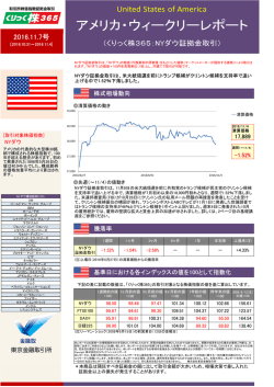 【NYダウ証拠金取引】America Weekly Report（2016年11月7日号）