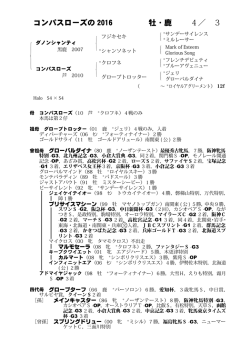 Page 1 コンパスローズの 2016 4／ 3 牡・鹿 ｛＊サンデーサイレンス