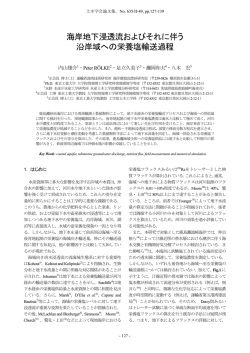 海岸地下浸透流およびそれに伴う 沿岸域への栄養塩輸送過程
