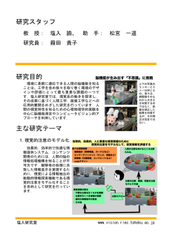 研究スタッフ 研究目的 主な研究テーマ