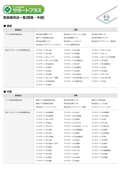 取扱販売店一覧[関東・中部]