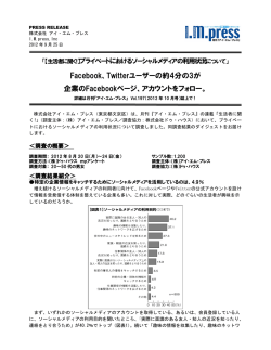 Facebook、Twitterユーザーの約4分の3が 企業の