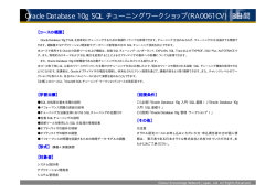 Oracle Database 10g SQL チューニングワークショップ(RA0061CV) 3