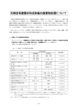 石綿含有建築材料成形板 石綿含有建築材料成形板の廃棄物処理について