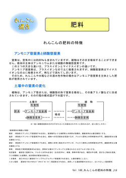 れんこんの肥料の特徴