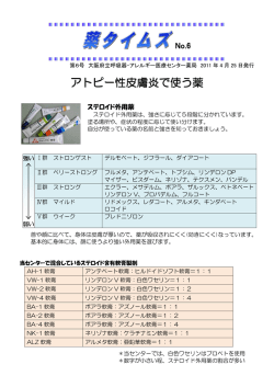 アトピー性皮膚炎で使う薬 - 地方独立行政法人 大阪府立病院機構 大阪
