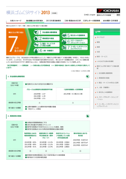 横浜ゴムが取り組む 7 つの重点課題