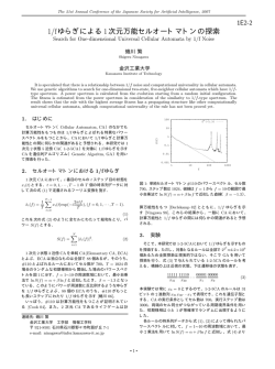 1/fゆらぎによる1次元万能セルオートマトンの探索