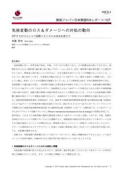 気候変動のロス＆ダメージへの対処の動向――COP19でのワルシャワ