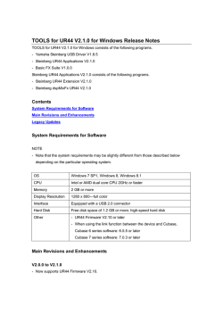 TOOLS for UR44 Release Notes for win