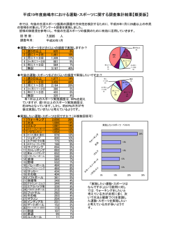 スポーツに関するアンケート - 鹿嶋市文化スポーツ振興事業団