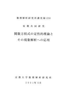 関数方程式の定性的理論と その現象解析への応用