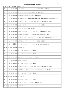 Page：1 日 曜 放送時間 番組タイトル 2 火 19:00～20:54 たけしの健康