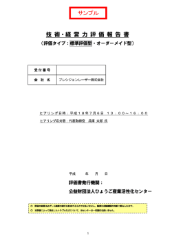 評価書サンプル - 公益財団法人ひょうご産業活性化センター