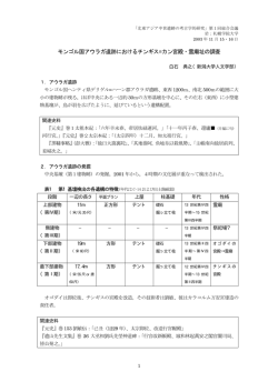白石典之 （モンゴル国アウラガ遺跡におけるチンギス=カン宮殿・霊廟址